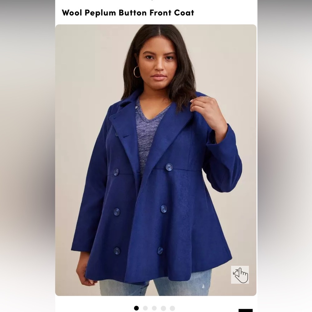NWOT beautiful blue Torrid coat